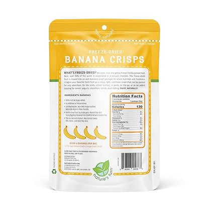 Nature’s Turn Freeze-Dried Fruit Snacks, Banana Crisps, Pack of 2 (1.2 oz Each)