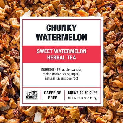 Tiesta Tea - Chunky Watermelon, Loose Leaf, Sweet Watermelon Herbal Tea, Premium Non-Caffeinated Fruit Blend, Makes Hot or Iced & Brews Up to 50 Cups, 5oz Refillable Tin