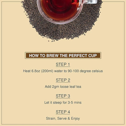BREWIX, Premium CTC Assam Black Tea (125+ Cups, 8.82oz/250g) Strong and Full Bodied Loose Leaf Tea | For Kombucha, Indian Milk Tea, Iced Tea & English Breakfast Tea