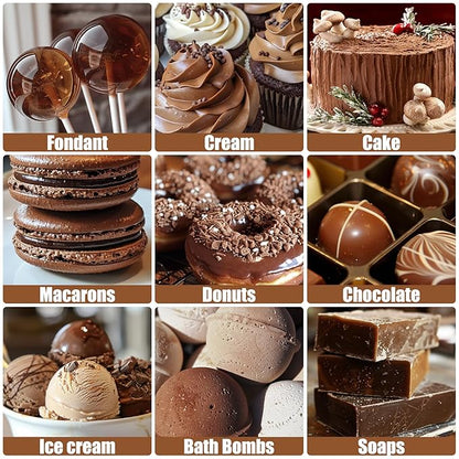 Oil Based Food Coloring for Chocolate - 50ml Brown Upgraded Edible Oil Based Food Dye for Cake Decorating, Baking, Candy Melts, Cookie, Icing Frosting, Fondant, Meringues - 1.69 Fl.Oz Bottles