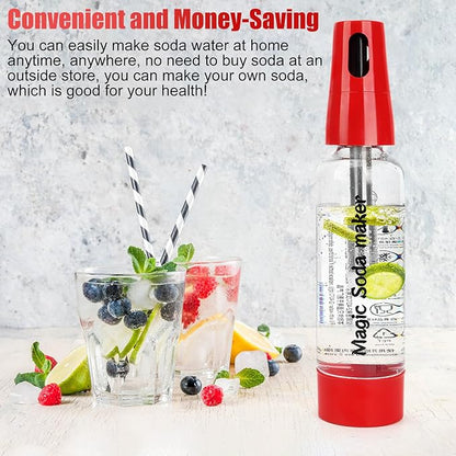 Portable Soda Siphon, 1L Travel Sparkling Water Maker Machine for Home & Outdoor, Carbonated Water Soda Streaming Machine, Soda Maker for Cocktails or Fizzy Drink, 8 gram CO2 Cartridges(Not Included)