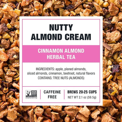 Tiesta Tea - Nutty Almond Cream, Premium Loose Leaf, Cinnamon Almond Herbal Tea Blend, Non-Caffeinated, Make Hot or Iced & Brews Up to 25 Cups, 2.1 Ounce Resealable Pouch