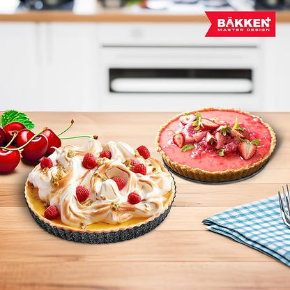 Tart Pan – Quick Release Removable Base, Non-Stick Fluted Edge, Durable Steel - Create Perfect Pies, Fruit Tarts, and Quiches with Ease