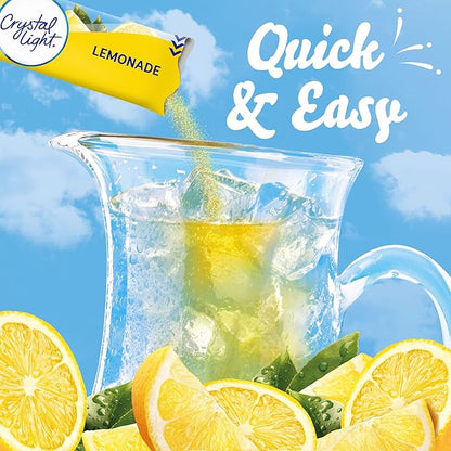 Crystal Light Lemonade Naturally Flavored with other natural flavor Powdered Drink Mix, 72 ct Pitcher Packets, 12 Canisters of 6 Pitcher Packets