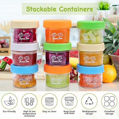 40 Pcs Glass Food Containers 4 OZ, Leak-Proof Reusable Storage Jars with Lids, Dishwasher Safe for Infant & Baby Food