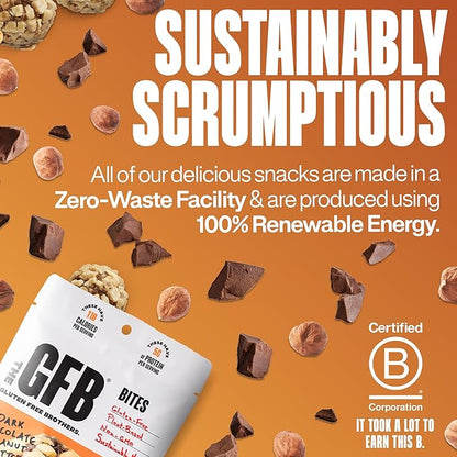 The GFB Dark Chocolate Hazelnut Protein Bites - Gluten Free, Plant Based, Non GMO, Sustainably Made – Ridiculously Tasty, Healthy, Vegan, Protein Energy Balls, 4 oz (6 Count)