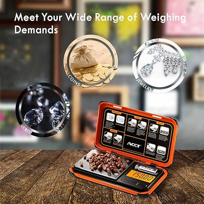 Precision Pocket Scale, 200gx0.01g Jewelry gram Scale, Digital Food Scale with LCD Display, one-Click Conversion 6 Units, mini Scale for Kitchen/Powder/Coffee/Coins(Battery Included)