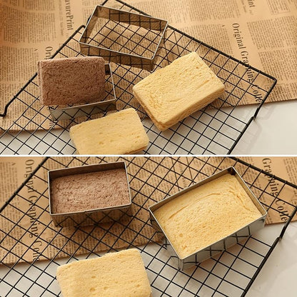 5Pcs Rectangle Cookie Cutter Set, Stainless Steel Biscuit Baking Molds Fondant Cake Cookie Cutter Rectangle Shaped Cutter