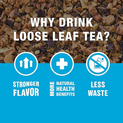 Tiesta Tea - Nutty Almond Cream, Premium Loose Leaf, Cinnamon Almond Herbal Tea Blend, Non-Caffeinated, Make Hot or Iced & Brews Up to 250 Cups, 16oz Bulk Pouch & 6.2oz Refillable Tin Combo