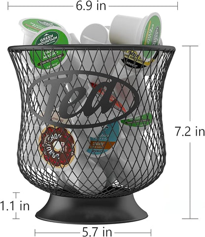 Tea Pod Holder, Sturdy K Cup Organizer, Large Capacity K Cup Storage for Keuring Espresso Capsule Coffee Creamer, Easy to Refill and Organize for Cafe Bar, Coffee Bar Decor