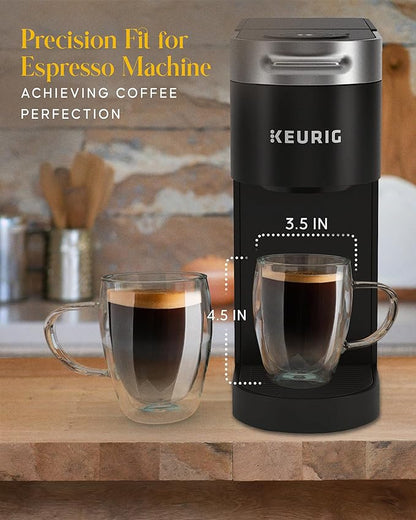 Kitchables Double Walled Glass Coffee Mugs Set of 2, 12oz - Insulated Glass Coffee Mugs for Cappuccino, Latte, Tea, Espresso - Latte Cup - Tazas Para Cafe