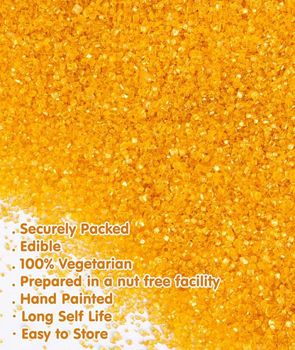 Christmas Edible Gold Sprinkles for Cake Decorating,Sanding Sugar Crystals,150g/5.3oz,Coarse Sprinkle Mix for Baking,Cookies,Ice Cream,Fondant Cake,Caramel Apples,Cupcakes,Desserts,Thanksgiving Christmas Decoration Supplies
