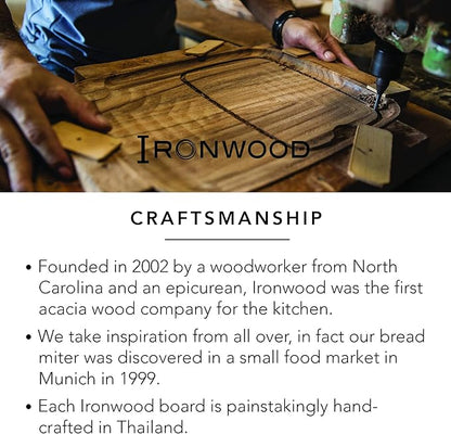 Ironwood Gourmet 28218 Square Charleston End Grain Chef's Board , Acacia Wood 14" Square