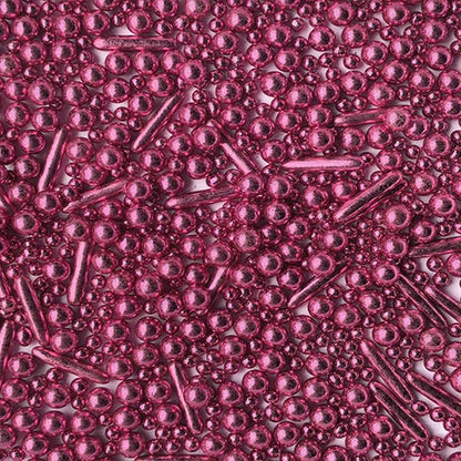 Sprinkles Pink Pearl Sugar Candy Mix Size Baking Cake Decorations Cupcake Toppers Celebrations Shaker Jar Wedding Shower Party (120g/4.2oz）