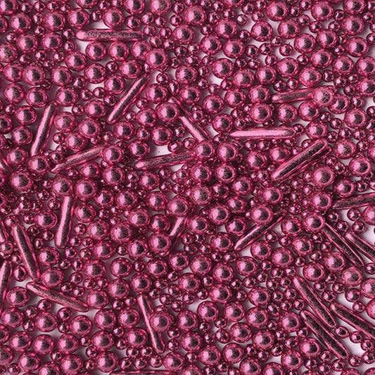 Sprinkles Pink Pearl Sugar Candy Mix Size Baking Cake Decorations Cupcake Toppers Celebrations Shaker Jar Wedding Shower Party (120g/4.2oz）