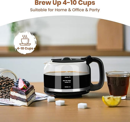 Gevi 10 Cup Drip Coffee Maker with Built-in Grinder, Grind ＆ Brew Burr Combo Coffee Machine with Touch Screen, Programmable, 4-Hour Warm Plate, Permanent Filter, Coffee Carafe