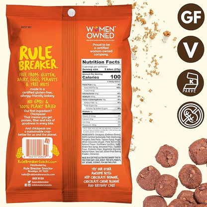 Rule Breaker Vegan & Gluten-Free Cookies | Pumpkin Spice Bites | Plant-Based, Dairy, Nut, Soy, Allergen Free, Kosher | Soft-Baked School Snacks for Kids and Adults | Better-For-You Bites (Pack of 12)