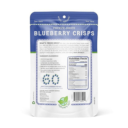 Nature’s Turn Freeze-Dried Blueberry Crisps – Healthy, Gluten-Free, Crispy & Delicious, Plant-Based Snack, Ideal for Cereal, Smoothies, School Lunches, & On-the-Go, Bags of 12 (0.53 oz Each)
