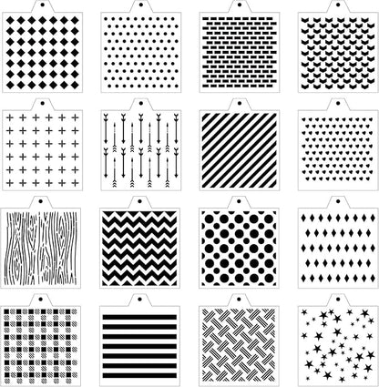 Stencil Genie 16 Pcs 5.5x5.5in Baking Stencils for Royal Icing, Airbrush, Sugar & Craft Painting