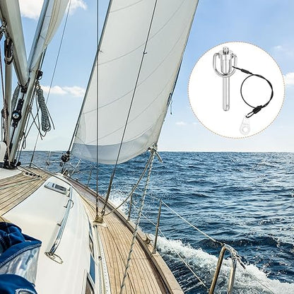 uxcell 2 Pcs Quick Release Pin, 5/16" x 1.57"(Dia. x L) Push-Button Ball Locking Pin 304 Stainless Steel Ring Handle Locking Pin with Wire for Audio Bimini Top Marine, Silver