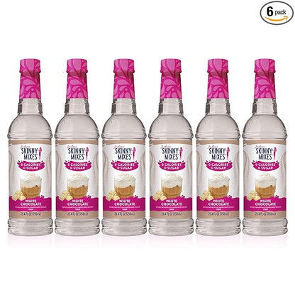 Jordan's Skinny Syrups Sugar Free Coffee Syrup, White Chocolate Flavor Mix, Zero Calorie Flavoring for Lattes, Protein Shake, Cocktail & More, Gluten Free, Keto Friendly, 25.4 Fl Oz, 6 Pack