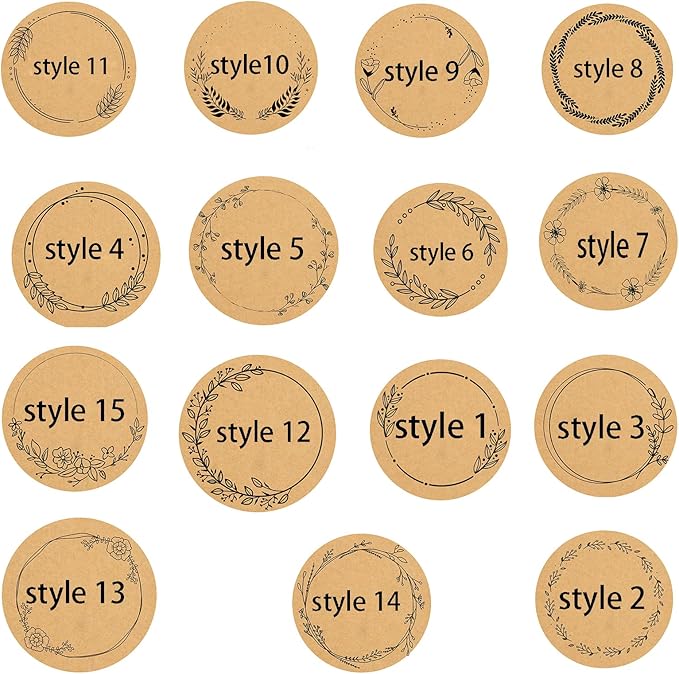 Custom Stickers Kraft Paper Labels Personalized Withe Text, Business Logo Customized Food Jars Labels Bakery Label Sticker Package Favor Canning Circle 100pcs (Style 8)