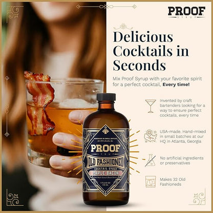 Proof Syrup - Old Fashioned Cocktail Mix - Made with Real Bitters & Cane Sugar - Maple Bacon - Fast, Easy, Delicious, Handcrafted Cocktail Syrup - 4oz