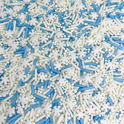 Manvscakes, Natural Sprinkles, No Artificial Dyes, Snowflake Edible Sprinkles, Holiday Cake Decorations, Dessert, Cookies, 3 ounces, Christmas Sprinkles, Winter Baking, Gluten Free, Blue Sprinkle
