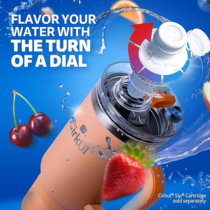 Cirkul 40oz. Apricot Stainless Steel Tumbler with Handle, All-Day StrawSip™, Double-Wall Insulated