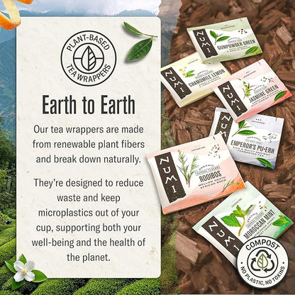 Numi Organic Tea By Mood Gift Set, 40 Tea Bag Assortment, Premium Organic Black, Pu-erh, Green, Maté, Rooibos & Herbal Teas