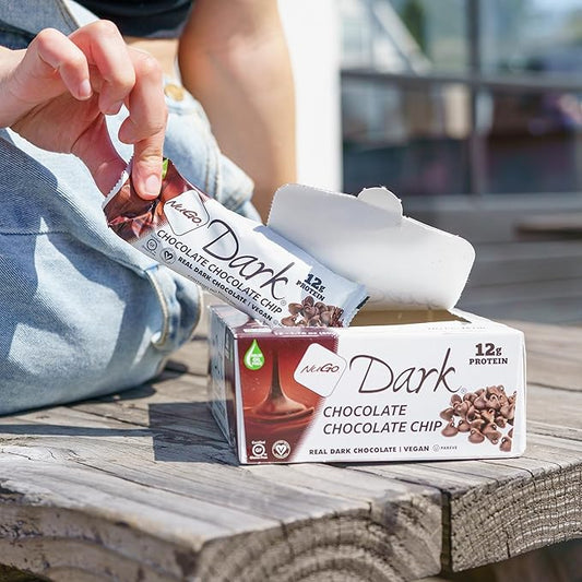 NuGo Dark Chocolate Chocolate Chip, 12g Vegan Protein, 200 Calorie, Gluten Free, 24 Count