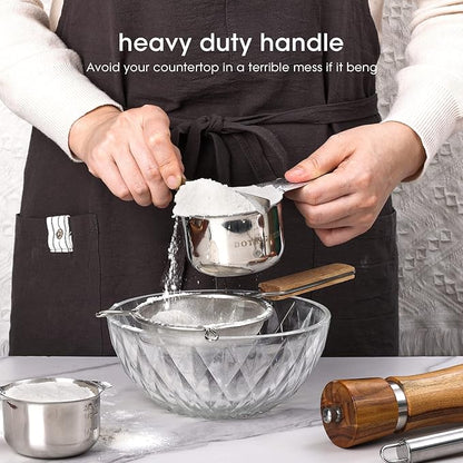 17 Piece Stainless Steel Measuring Cups and Spoons Set, with 1/16 Cup,1/3 Spoon and 1 Leveler