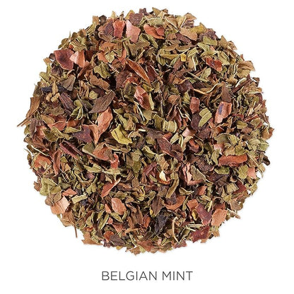 Tea Forte Belgian Mint Premium Organic Loose Leaf Caffeinated Herbal Tea Blend Canister, Makes 35-50 Cups