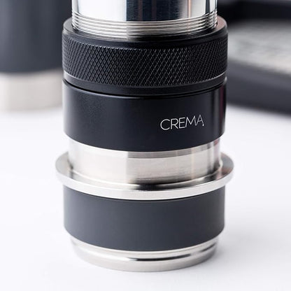 Crema Coffee Products | 45.5mm Coffee Distributor/Leveler & Hand Tamper | Fits Flair Pro and Pro 2 | Double Sided, Adjustable Depth | Beautiful Espresso Hand Tampers(45.5mm)(Silver)