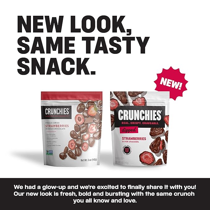 Crunchies Freeze-Dried Fruits, 100% All Natural Crispy Fruit, Non GMO and Kosher, Resealable Freeze Dried Fruit Snack Packs, Pack of 6 (Strawberry Lovers Variety Pack)
