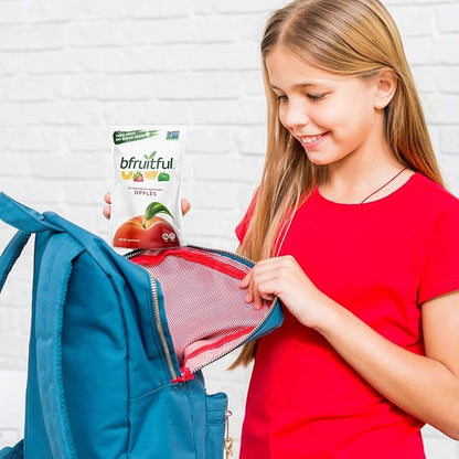 bfruitful Freeze-Dried Apple, Freeze Dried Fresh Fruit Bites, Gluten Free, Vegan, Dairy Free, Kosher, No Sugar Added, Non GMO, Healthy Snacks for Kids or Adults, 0.56 oz Single-Serve Snack Packets, 24 Pack