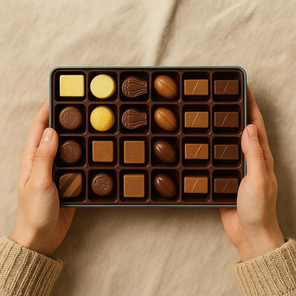 Andy Anand Chocolatier Sugar Free Belgian Dark Chocolate Truffles - Gluten Free & Diabetic-Friendly Chocolate Truffles Gift Box, Assorted Flavors Belgian Truffles With Guilt-Free Indulgence (16 Pcs)