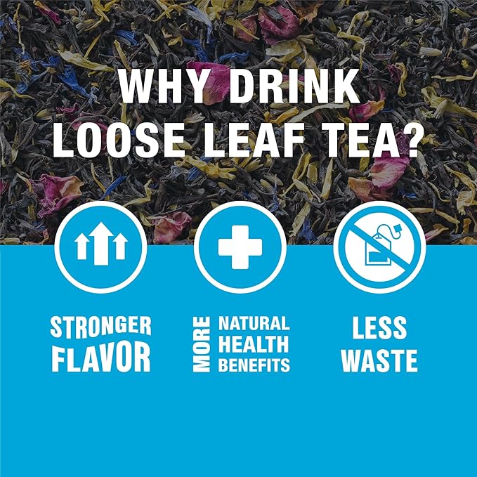 Tiesta Tea - Victorian Earl Grey, Loose Leaf, Floral Earl Grey Black Tea, Premium Blend, High Caffeinated Black, Make Hot or Iced Brews Up to 25 Cups, 1.8 Ounce Resealable Pouch