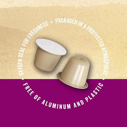 La Natura Lifestyle Beauty Coffee Pods - Espresso Roast European-Style with Biotin, Zinc & Selenium for Hair, Skin & Nails Health - Compostable Nespresso Original Line Compatible Capsules - Pack of 10
