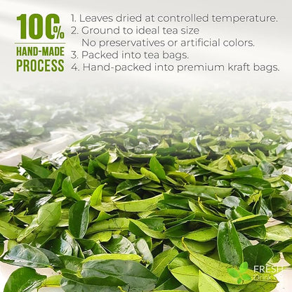 FreshDrinkUS, Premium Soursop Graviola Leaf Tea | 45 Tea Bags form Powder, 100% Natural and Pure, Handmade, Made With Natural Materials-Corn Fiber Tea Bag, Sugar/Caffeine Free, Hoja Guanabana Tea