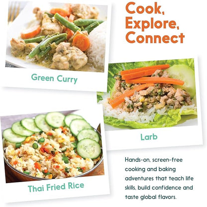 eat2explore Cooking Kits for Kids – Interactive & Educational Kids Cooking Sets Real for Ages 5 and Up,3 Recipe Cards & Global Ingredients – Fun Gift for Young Chefs (Thailand Edition)