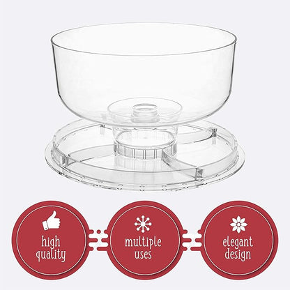Homeries Acrylic Cake Stand with Lid, Cake Plate, (6 in 1) Multi-Functional Serving Platter, Large Cake Stand with Dome, Cake display stand with lid & Cake Dome - Use as Cake Holder, Cake Cover