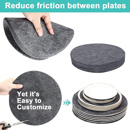 Homyfort China Storage Containers - Dinner Plate Storage with Lid, Handles, Hard Shell Dinnerware Protectors for Moving Bowls, Saucer, Padded Protective Storage, 12x12, 2 Pack
