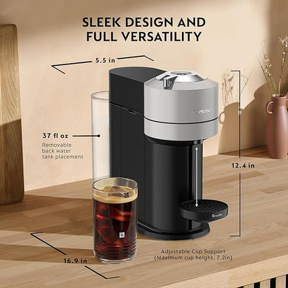 Nespresso Vertuo Next Coffee and Espresso Maker by Breville, Light Grey