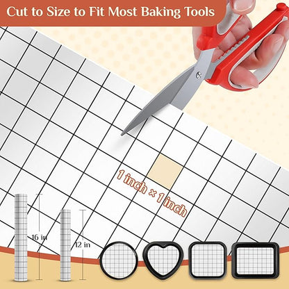 Silicone Baking Mat, 16 IN x 10 FT Free Cutting Baking Sheet,Non-Stick Reusable Dough & Pastry Mat,Non-Slip Silicone Mat Roll for Air Fryer Liner,Freeze Dryer,Oven Baking Pan,Kitchen Counter