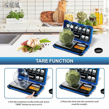 Precision Pocket Scale, 200gx0.01g Jewelry gram Scale, Digital Food Scale with LCD Display, one-Click Conversion 6 Units, Mini Scale for Kitchen/Powder/Coffee/Coins(Battery Included)