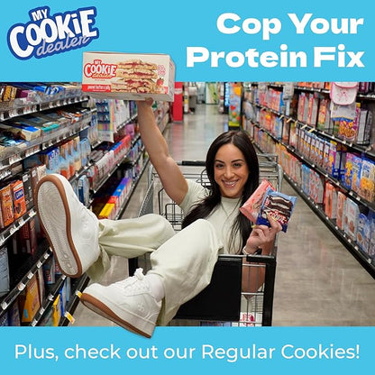 My Cookie Dealer Protein Cookies, Milk & Cookies (6-Pack, 3.8oz Each) - 25g of Protein per Cookie - Individually Wrapped Workout Snacks for On-The-Go Travel