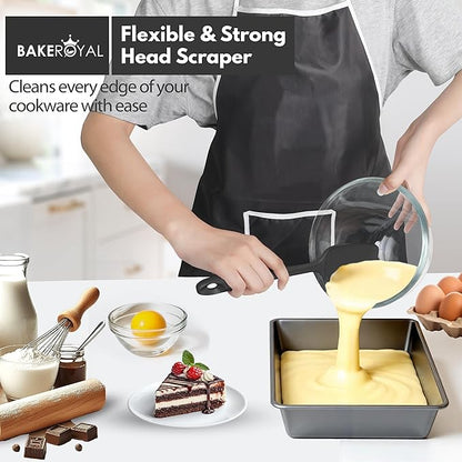 Silicone Spatula Set - 4-Piece Rubber Spatulas Silicone Heat Resistant 600°F for Everyday Task - Seamless Design Kitchen Spatulas for Nonstick Cookware - Black