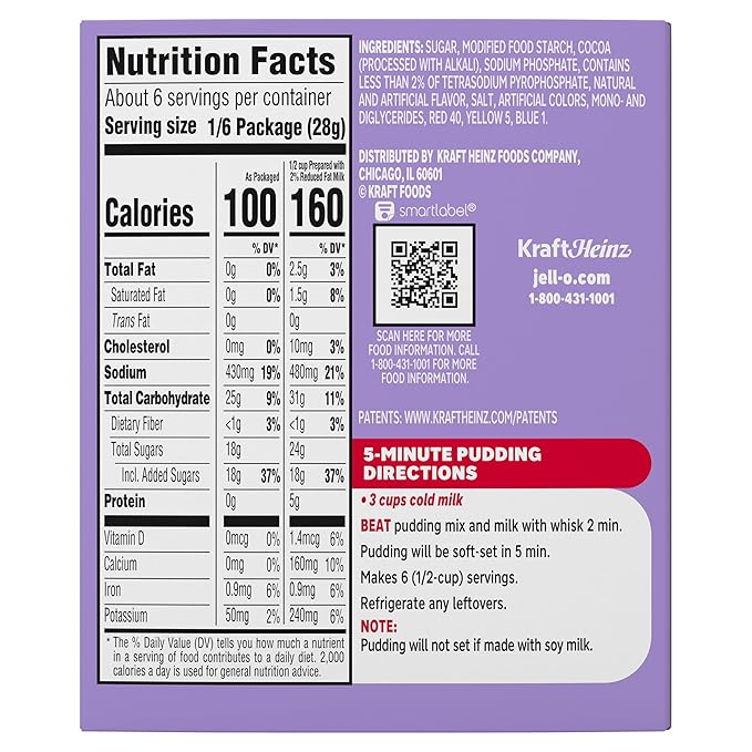 Jell-O Chocolate Instant Pudding & Pie Filling Mix, 5.9 oz Box, As Seen on TikTok