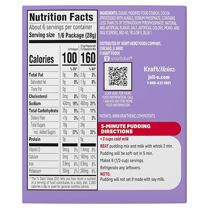 Jell-O Chocolate Instant Pudding & Pie Filling Mix, 5.9 oz Box, As Seen on TikTok
